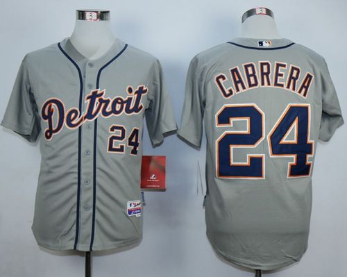 Tigers #24 Miguel Cabrera Grey Stitched MLB Jersey - Click Image to Close